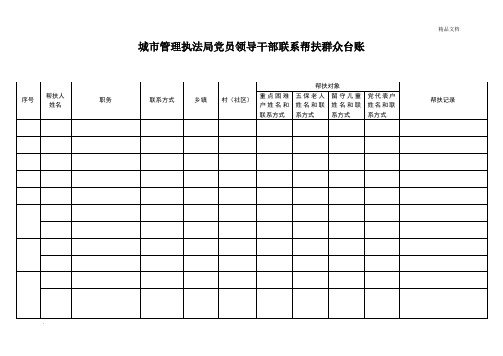 困难帮扶台帐