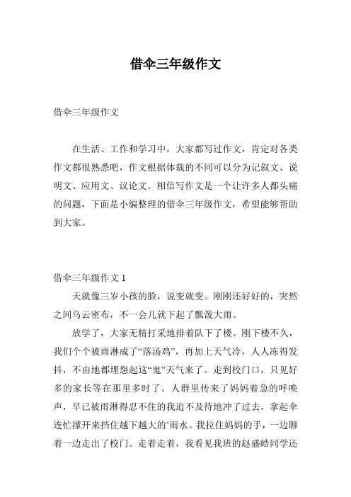 借伞三年级作文