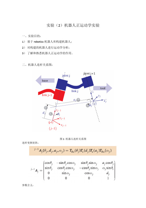 2)机器人正运动学实验