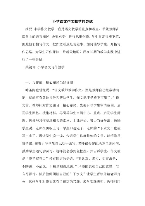 小学语文作文教学尝试