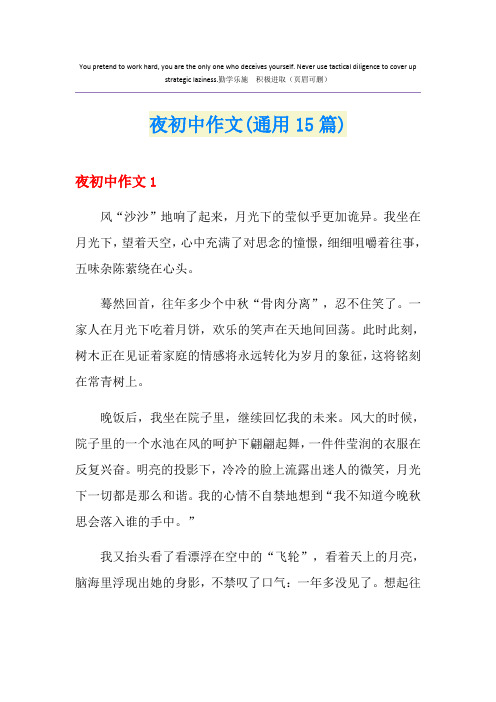 夜初中作文(通用15篇)