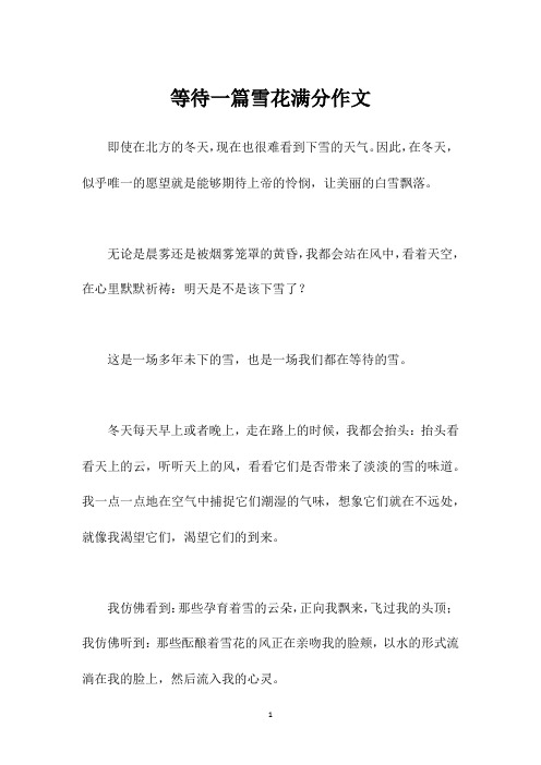 等待一篇雪花满分作文