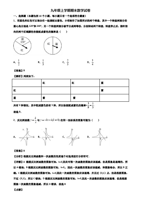 [试卷合集3套]嘉兴市2019年九年级上学期期末考前模拟数学试题