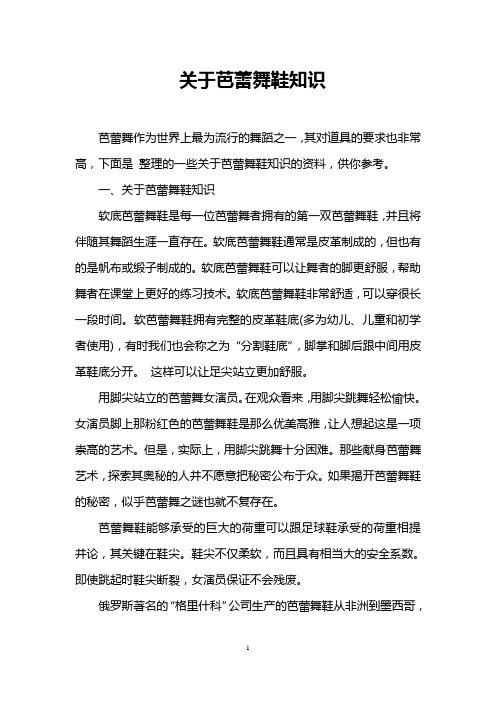 关于芭蕾舞鞋知识