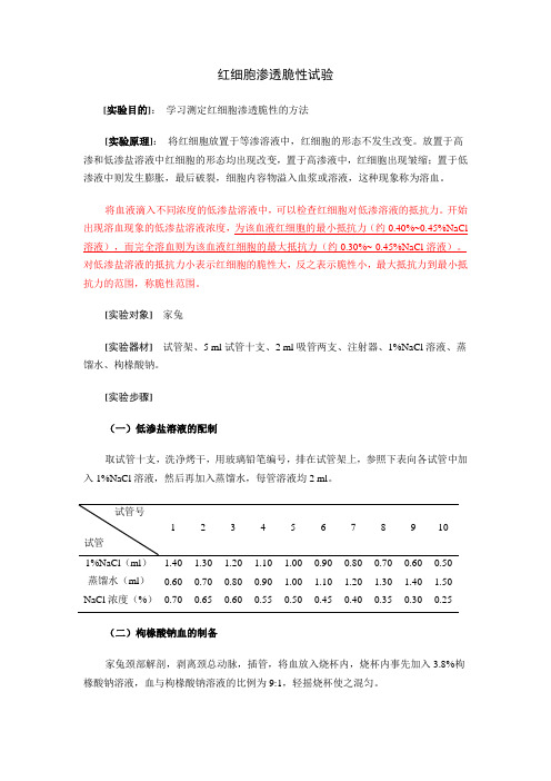 红细胞渗透脆性