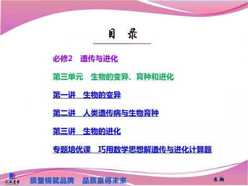 必修2 第三单元 生物的变异、育种和进化