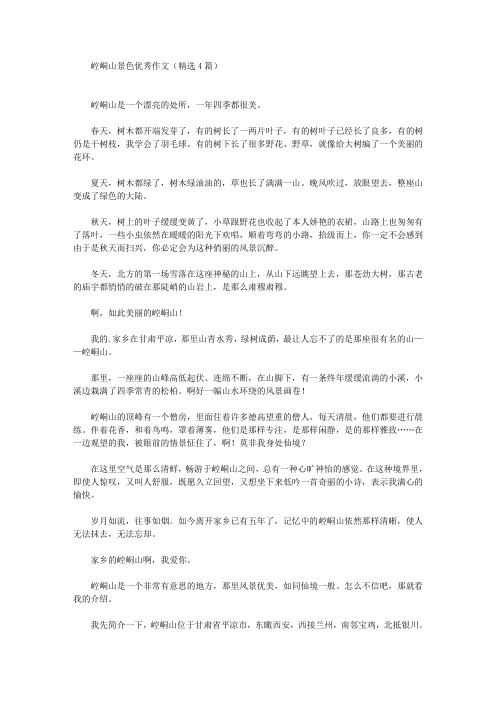 崆峒山景色优秀作文(最新)