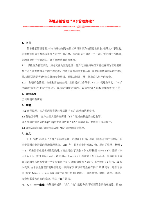 终端店铺管理(6S管理办法)2011