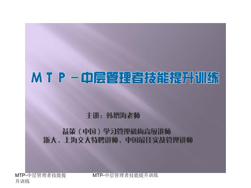 MTP中层管理者技能提升训练_