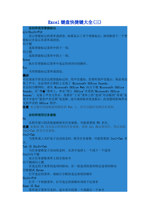 Excel键盘快捷键大全(三)