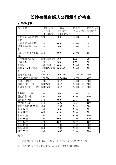 长沙婚庆婚礼婚车租车价格
