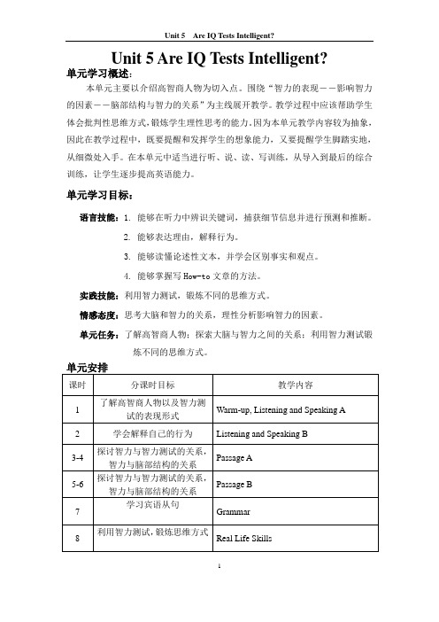 Unit 5 Are IQ Tests Intelligent分析