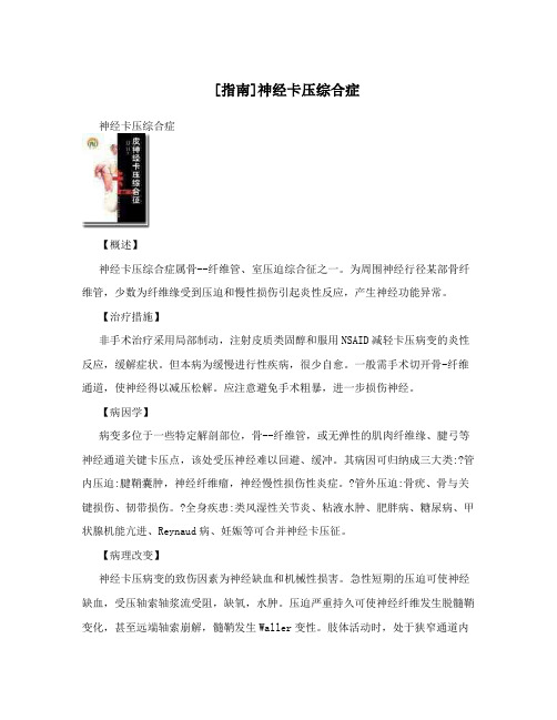 [指南]神经卡压综合症