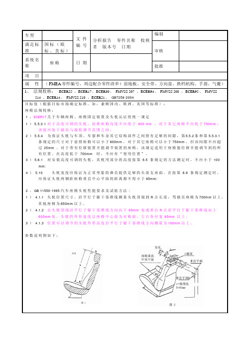 座椅校核规范