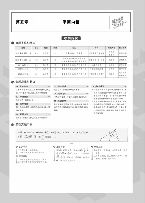 2020届高考数学一轮复习平面向量5.1平面向量的概念及线性运算平面向量基本定理及坐标表示教师用书PDF含解析
