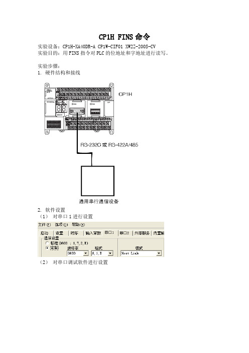 CP1H FINS串口命令
