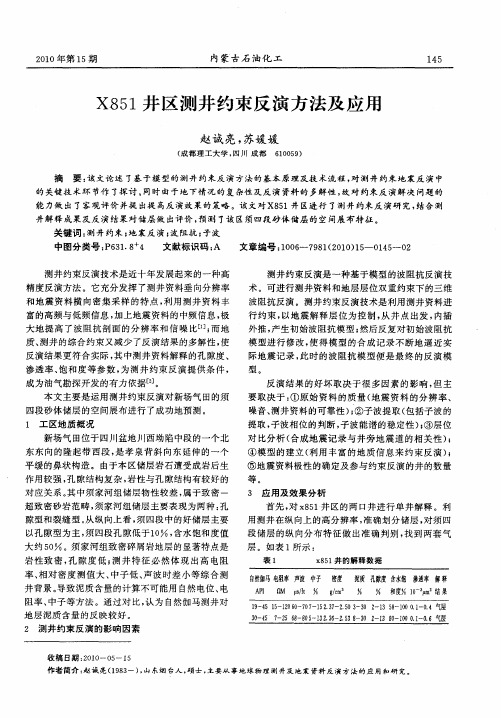 X851井区测井约束反演方法及应用