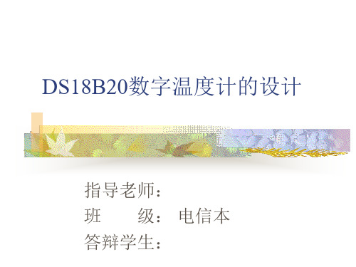 DS18B20数字温度计的设计的演示稿精品PPT课件