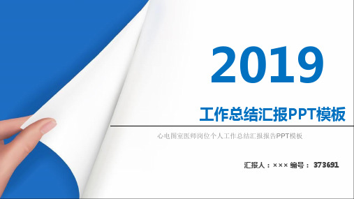 心电图室医师岗位个人工作总结汇报报告PPT模板