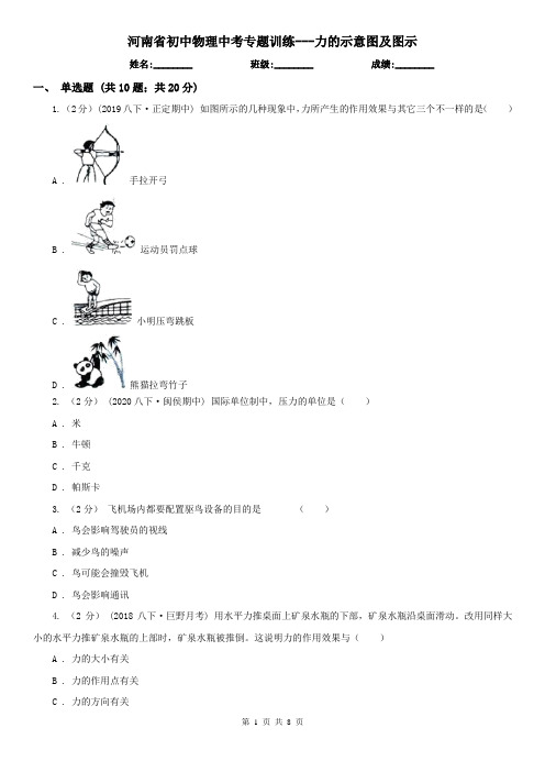 河南省初中物理中考专题训练---力的示意图及图示
