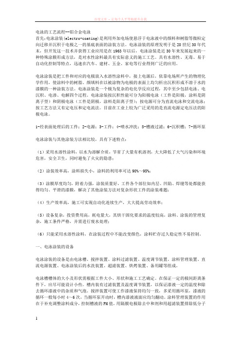 电泳的工艺流程--铝合金电泳
