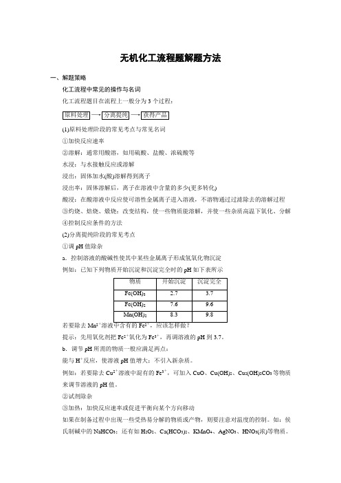 (完整版)无机化工流程题