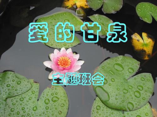 主题班会课件：爱的甘泉,爱的奉献