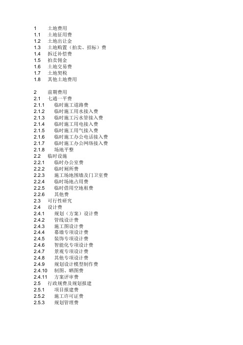 房地产开发费用明细表--