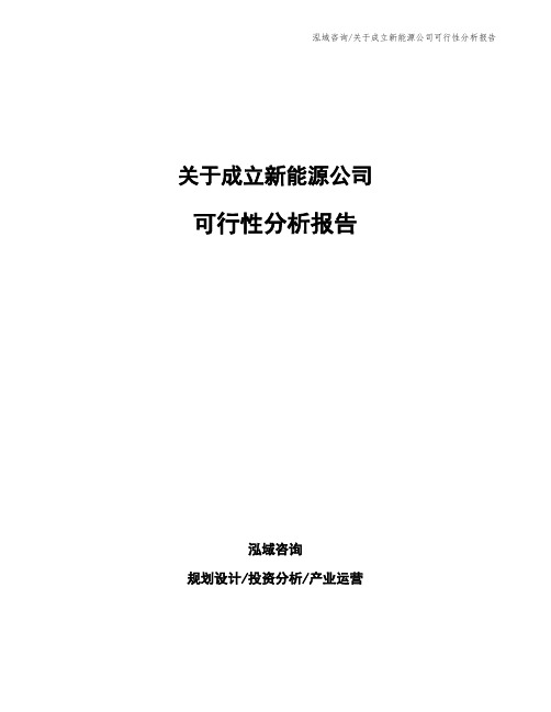 关于成立新能源公司可行性分析报告