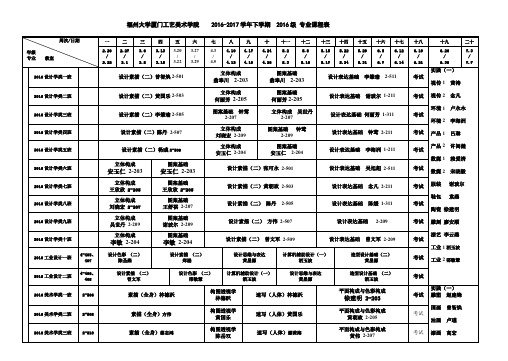 福州大学厦门工艺美术学院 2016-2017学年下学期 2016级 专