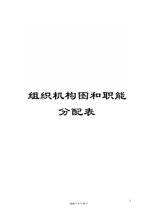 组织机构图和职能分配表范文