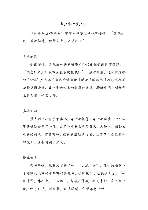 军训宣传组优秀文章——风林火山