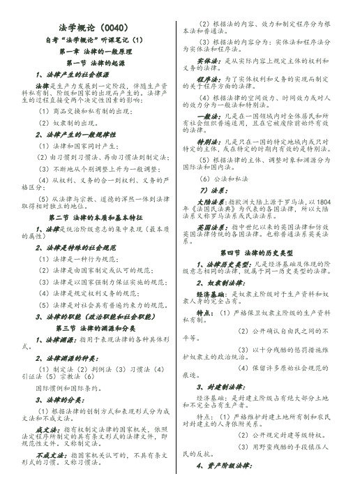 法学概论复习资料