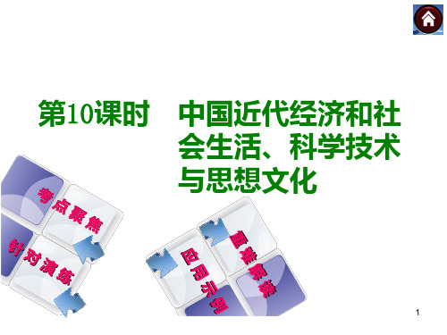 2014届中考历史复习方案：第10课时-中国近代经济和社会生活、科学技术与思想文化PPT课件