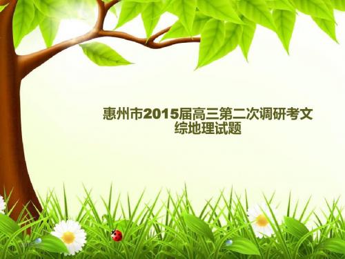 惠州市2015届高三第二次调研考文综地理解析