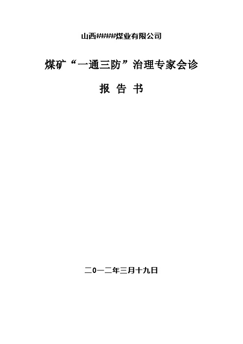 煤矿“一通三防”治理专家会诊报告书
