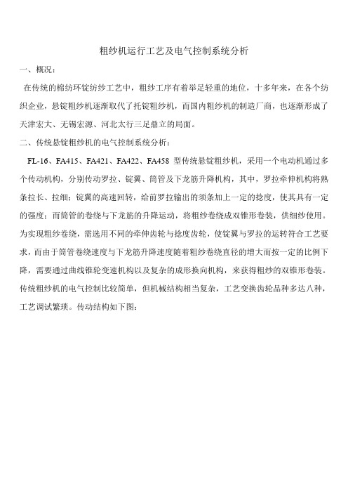 粗纱机运行工艺及电气控制系统分析