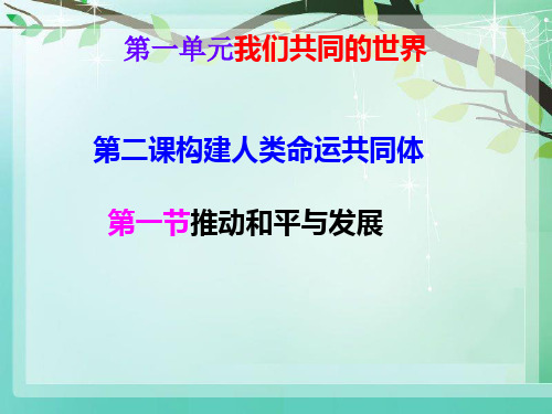 部编人教版道德与法治九年级下PPT.1 推动和平与发展PPT-优质版
