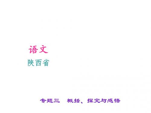 中考语文(陕西省)习题课件：第4部分  古诗文阅读专题