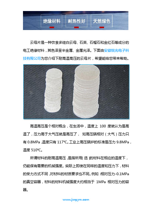 耐高温高压云母片