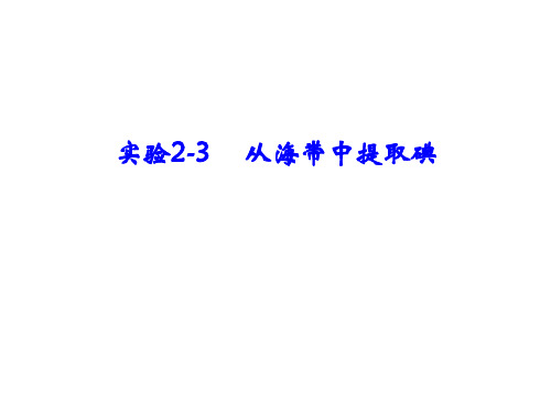 实验2-3  从海带中提取碘