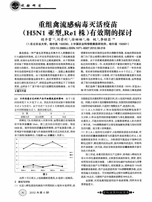 重组禽流感病毒灭活疫苗(H5N1亚型,Re1株)有效期的探讨