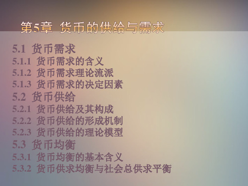 《金融学》货币供求与均衡