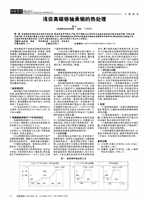 浅谈高碳铬轴承钢的热处理