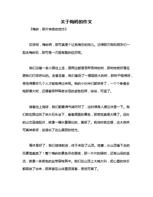 关于梅岭的作文