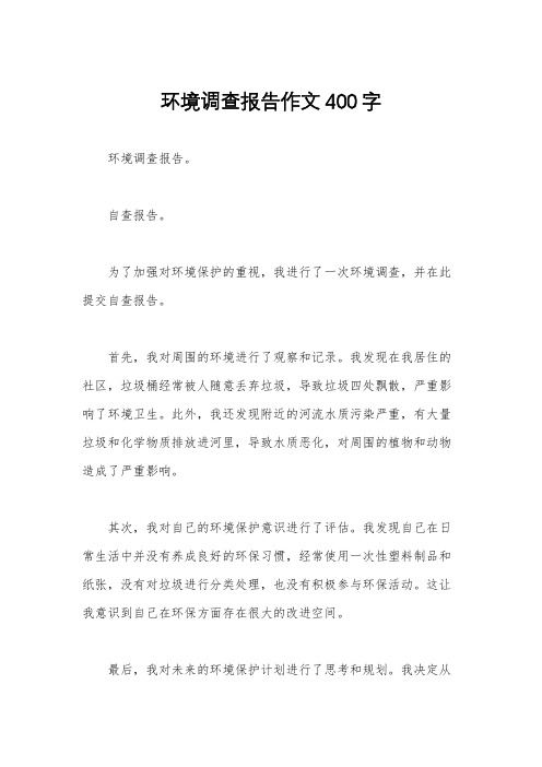环境调查报告作文400字