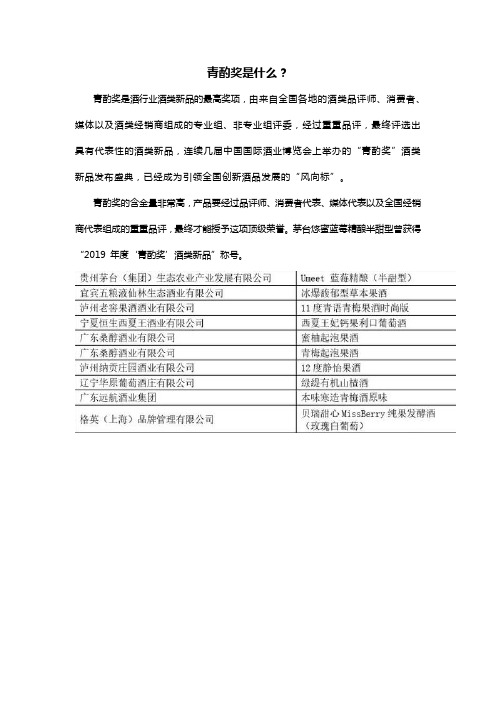 青酌奖是什么？