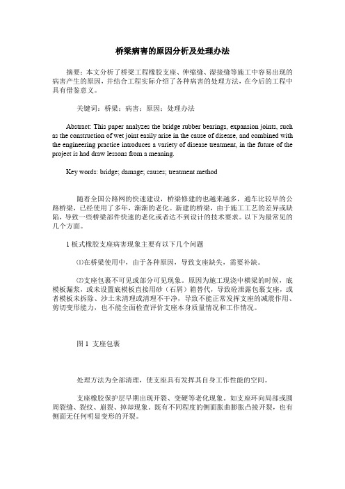 桥梁病害的原因分析及处理办法