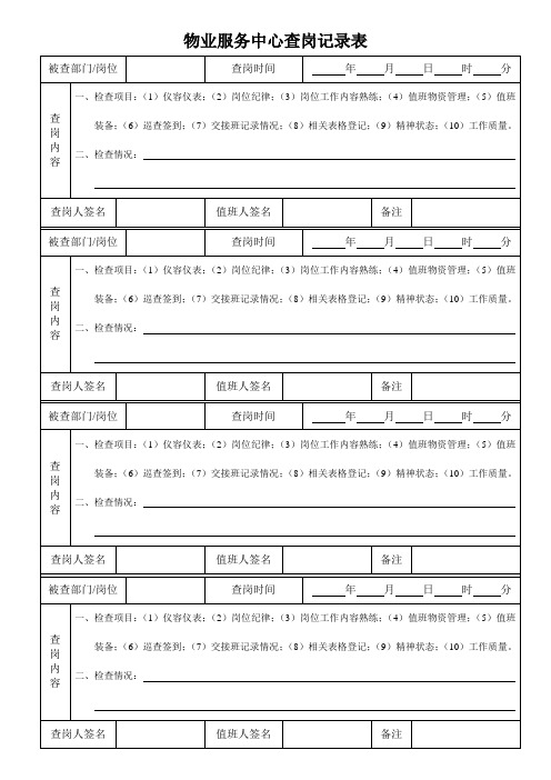 查岗记录表(17)