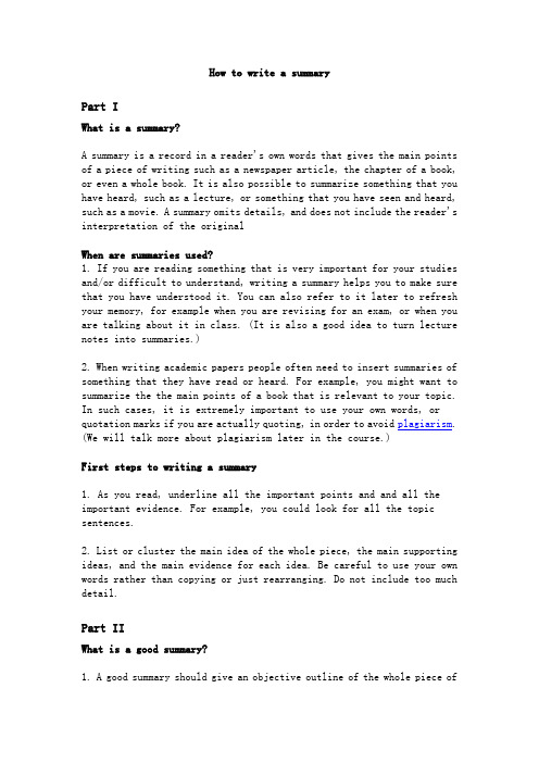 How to Write a Summary 2
